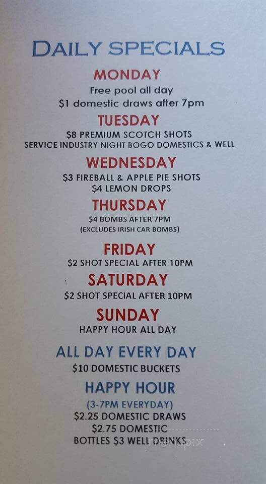 Bullseye Bar - Lees Summit, MO menu_pic