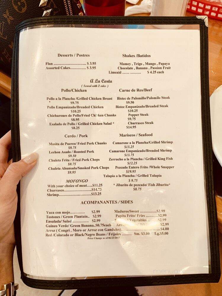 El Bajareque Restaurant - Miami, FL menu_pic