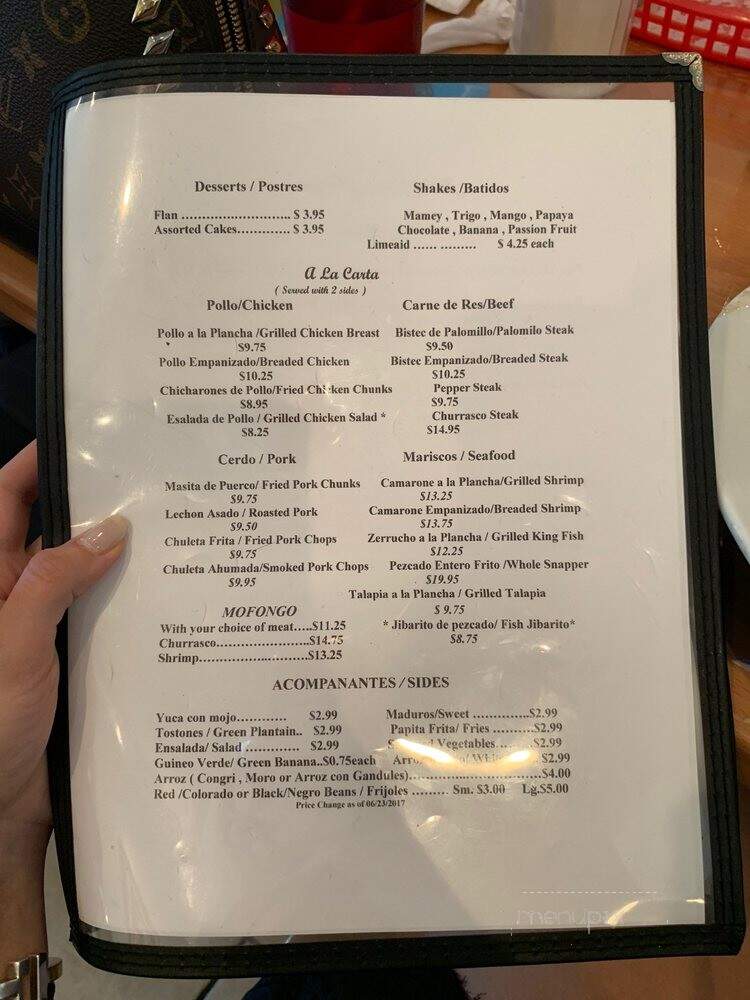El Bajareque Restaurant - Miami, FL menu_pic
