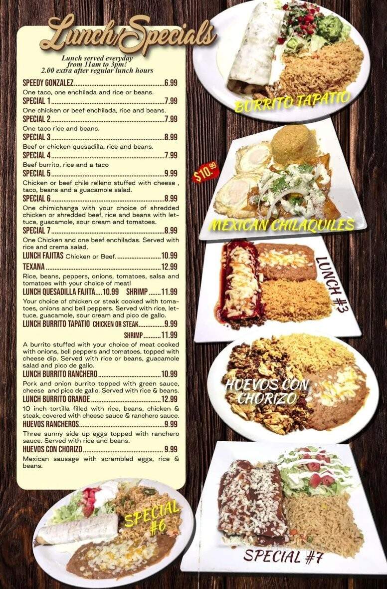 El Tapatio Mexican Restaurant & Cantina - Youngstown, OH menu_pic