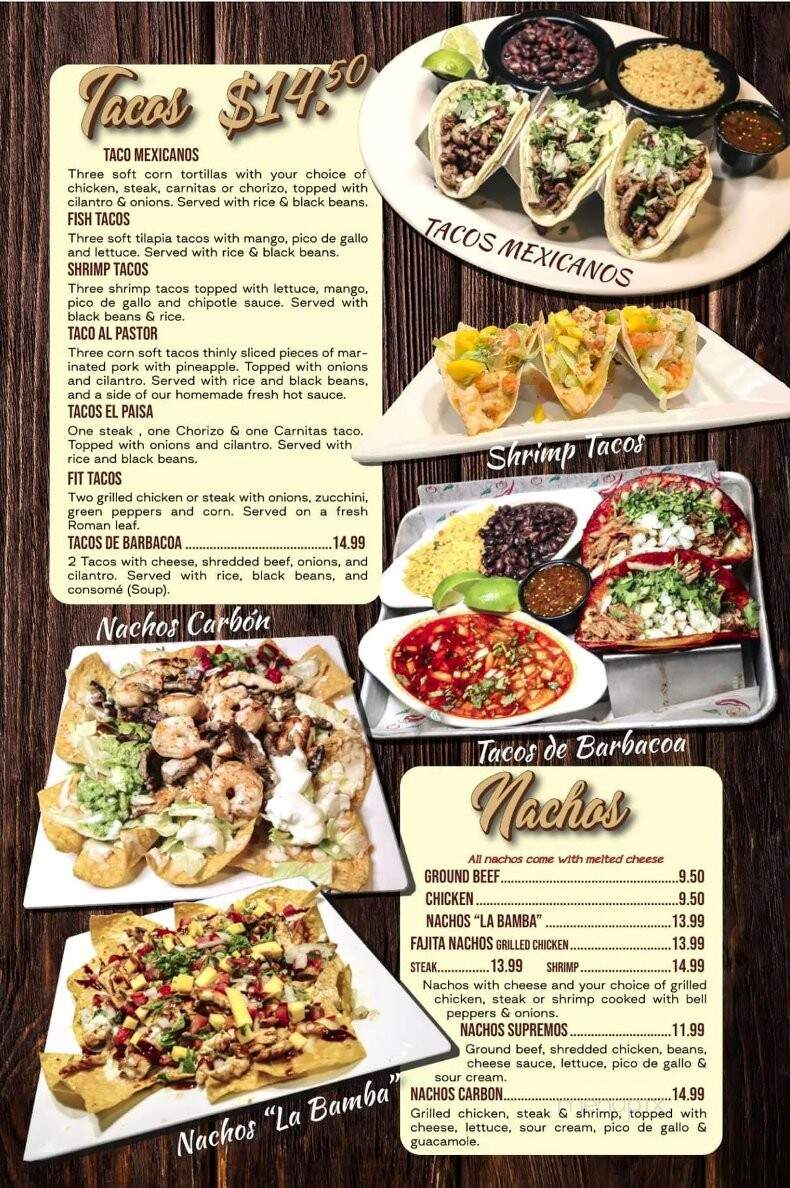 El Tapatio Mexican Restaurant & Cantina - Youngstown, OH menu_pic