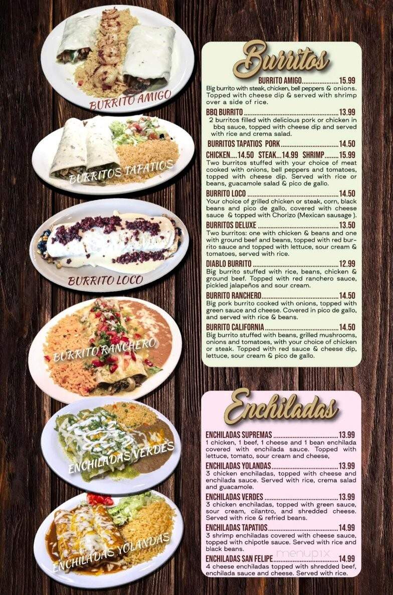 El Tapatio Mexican Restaurant & Cantina - Youngstown, OH menu_pic
