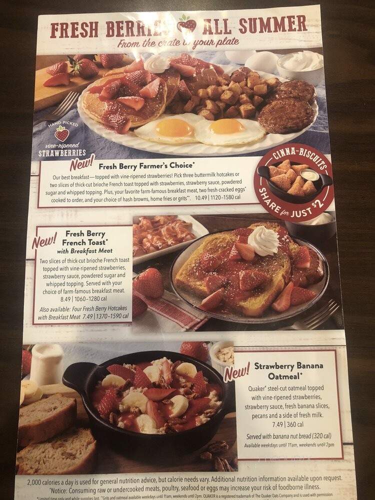 Bob Evans Restaurant - Cleveland, OH menu_pic