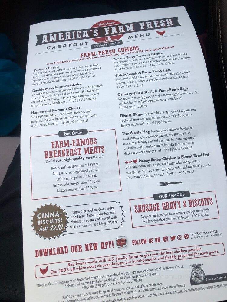 Bob Evans Restaurant - Cleveland, OH menu_pic