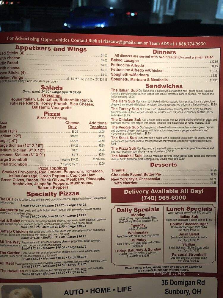 Good Fella'z Pizzeria - Sunbury, OH menu_pic