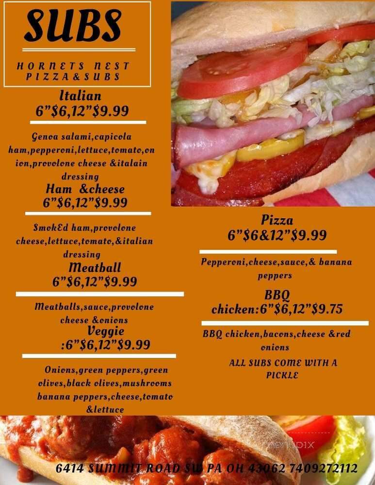 Hornet's Nest - Pataskala, OH menu_pic