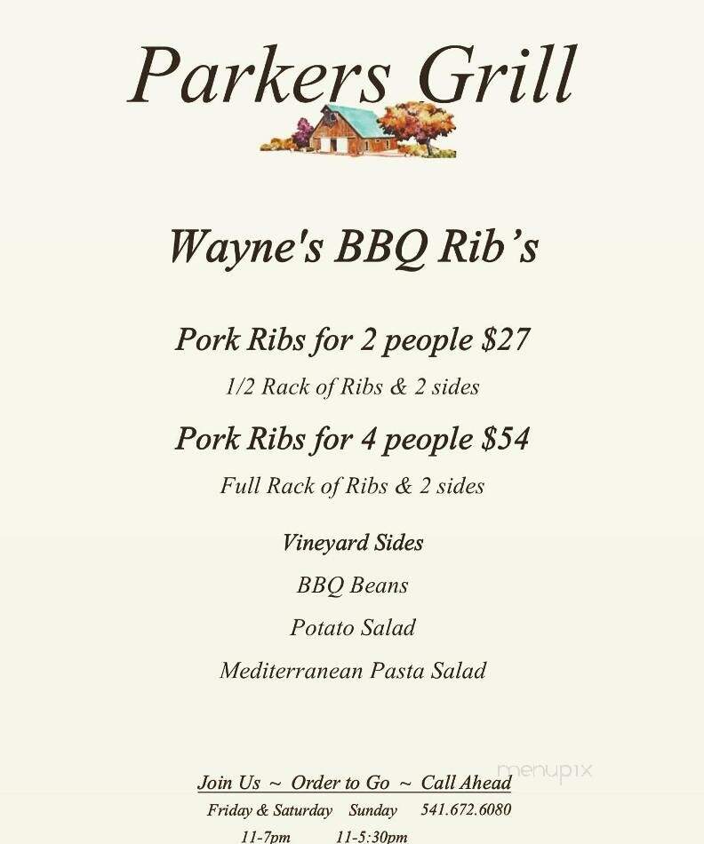 Melrose Vinyards - Roseburg, OR menu_pic