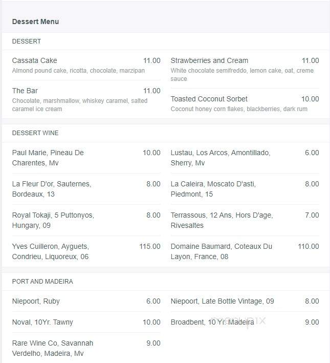Roast - A Michael Symon Restaurant - Detroit, MI menu_pic