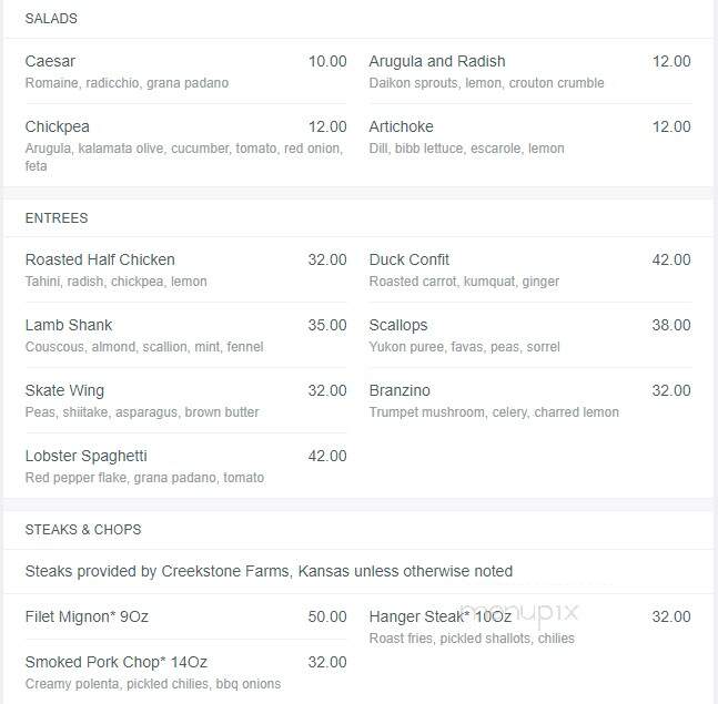 Roast - A Michael Symon Restaurant - Detroit, MI menu_pic
