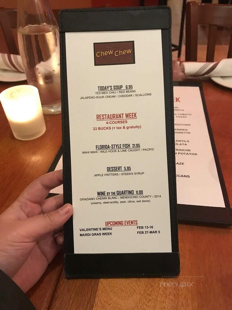 The Chew Chew - Riverside, IL menu_pic