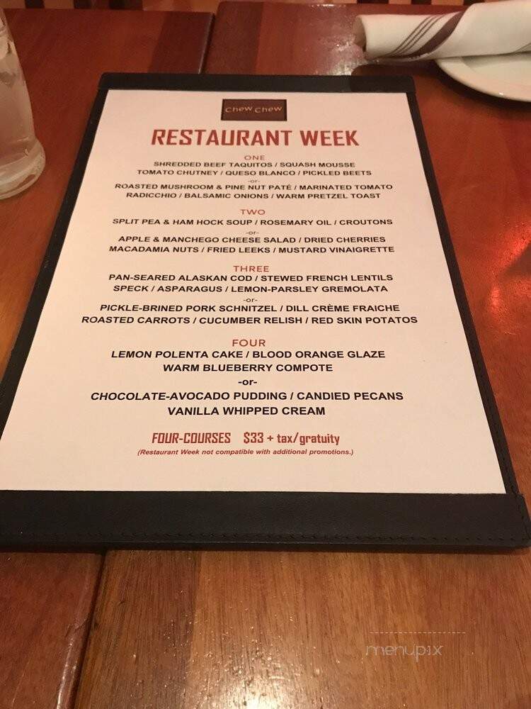 The Chew Chew - Riverside, IL menu_pic