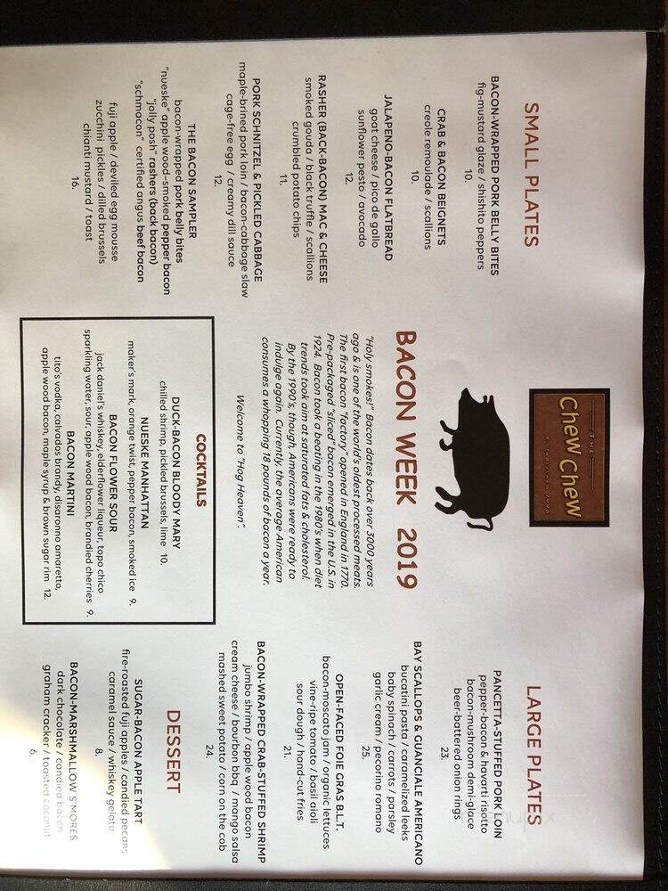The Chew Chew - Riverside, IL menu_pic