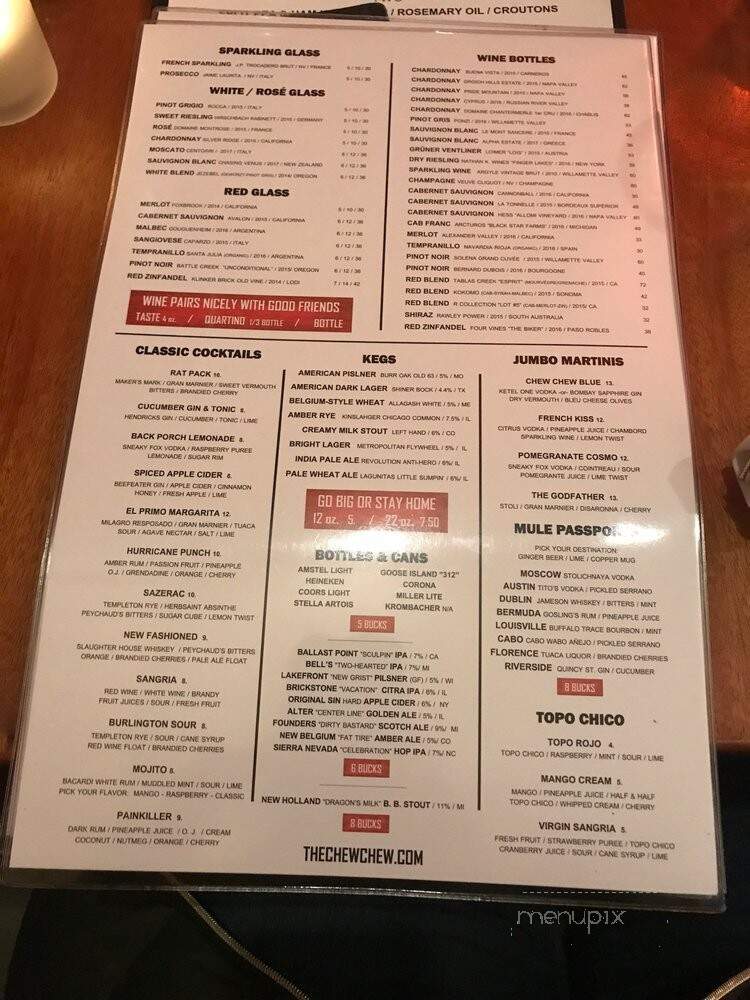 The Chew Chew - Riverside, IL menu_pic
