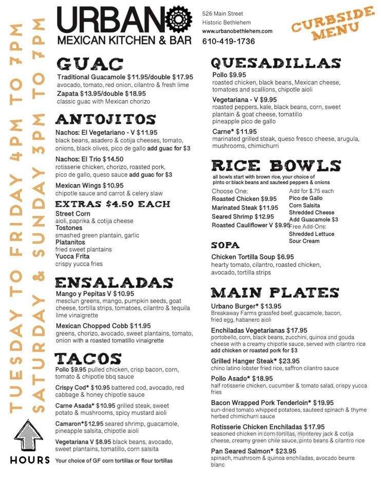 Tapas On Main - Bethlehem, PA menu_pic