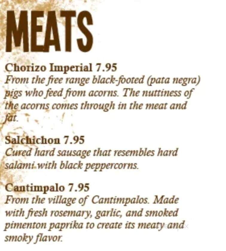 Tapas On Main - Bethlehem, PA menu_pic