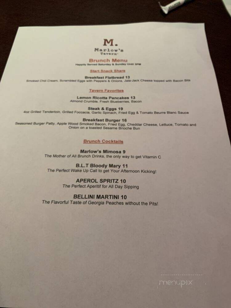 Marlow's Tavern - Cumming, GA menu_pic