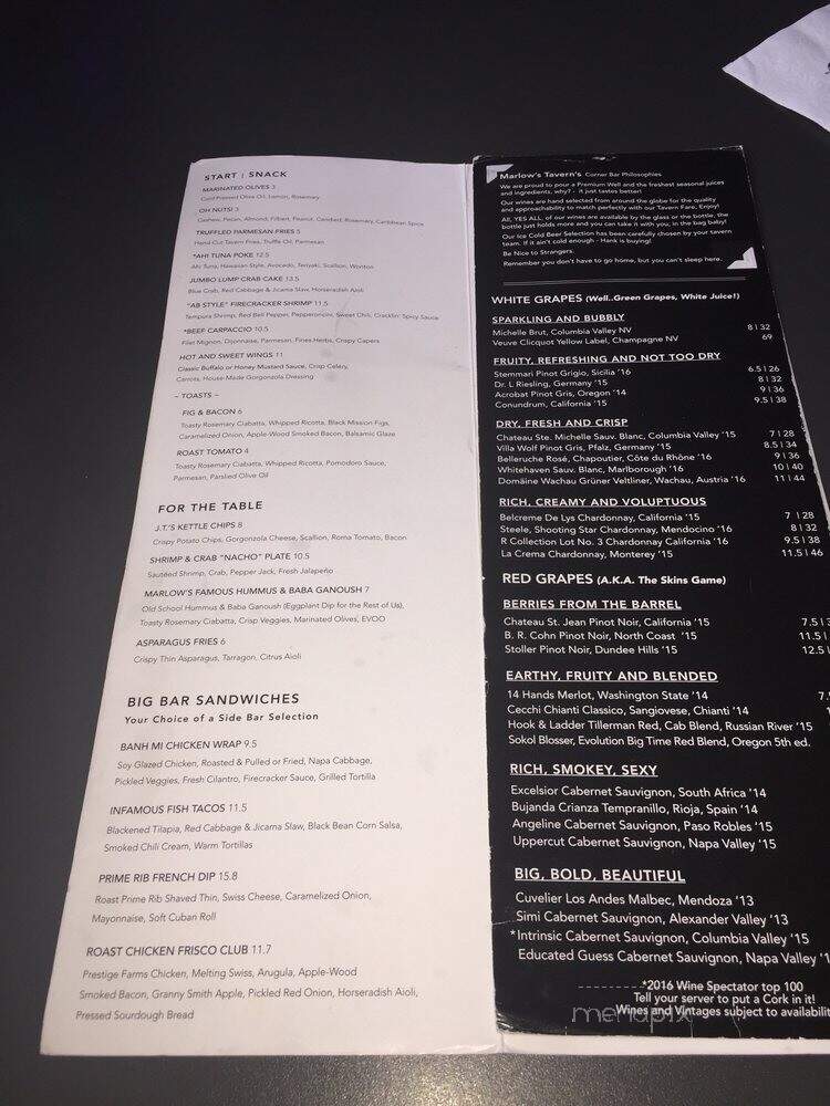 Marlow's Tavern - Cumming, GA menu_pic