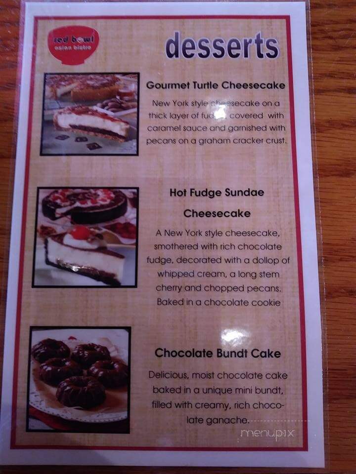Red Bowl Asian Bistro - Monroe, NC menu_pic