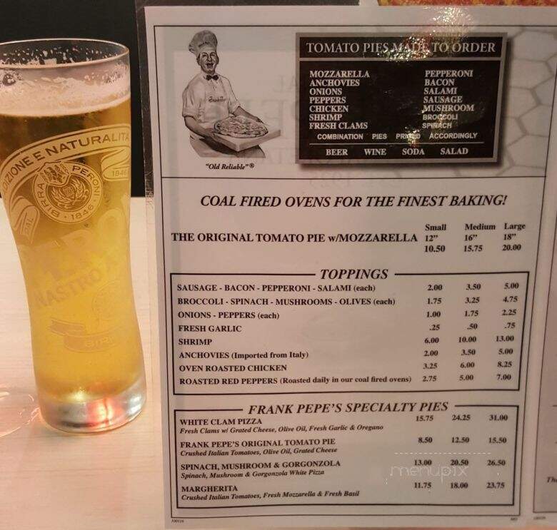 Frank Pepe Pizzeria - Uncasville, CT menu_pic