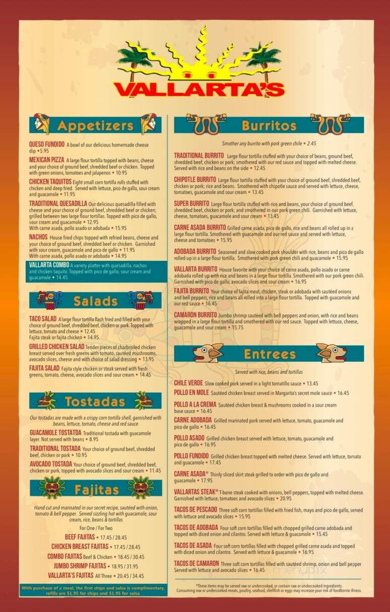 Vallarta Mexican Restaurant - Craig, CO menu_pic