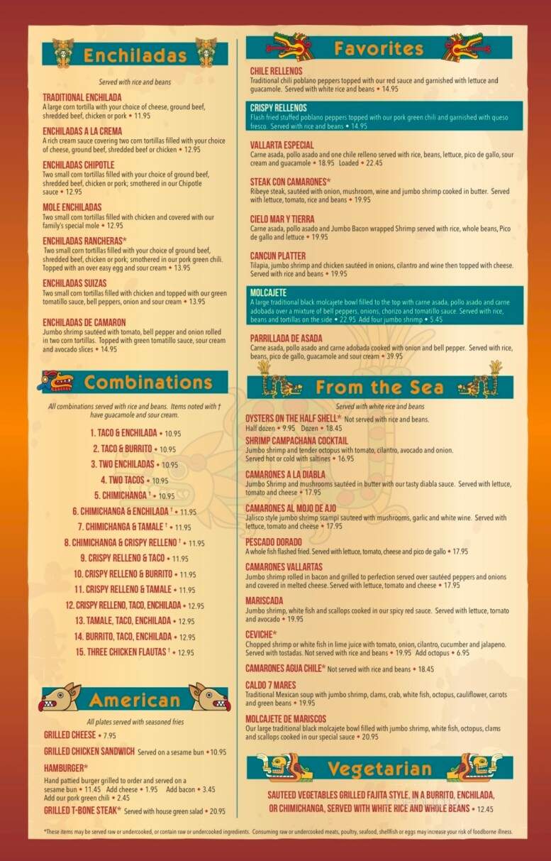 Vallarta Mexican Restaurant - Craig, CO menu_pic