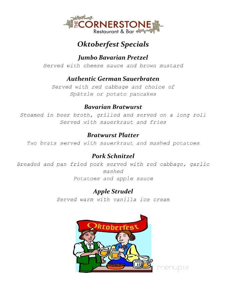 The Cornerstone Restaurant and Bar - Hillsdale, NJ menu_pic