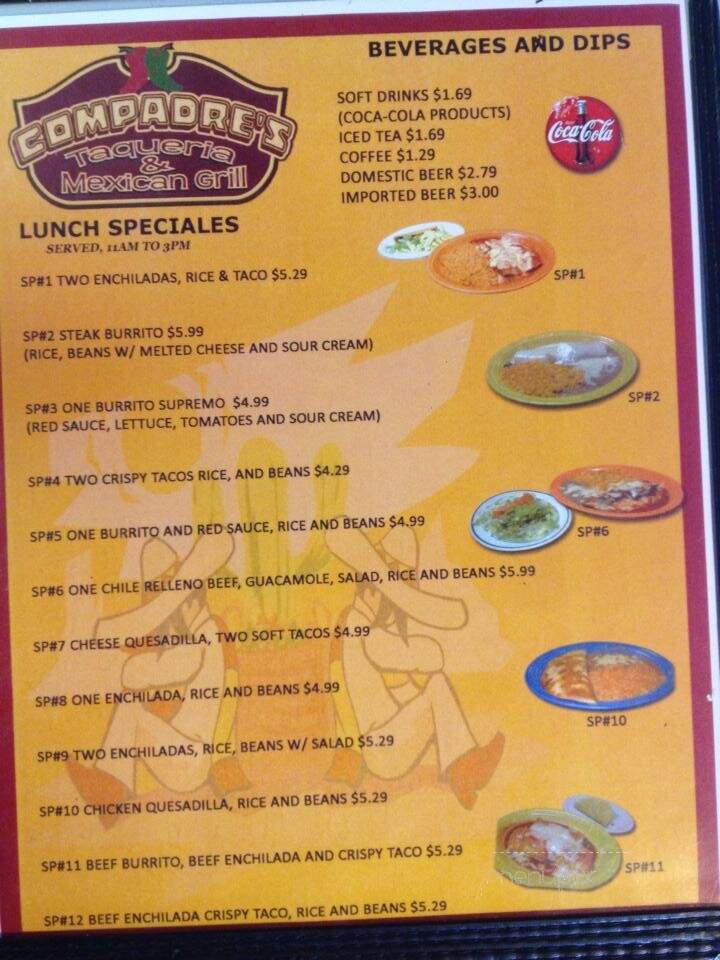 Compadres Taqueria Grill - Hattiesburg, MS menu_pic