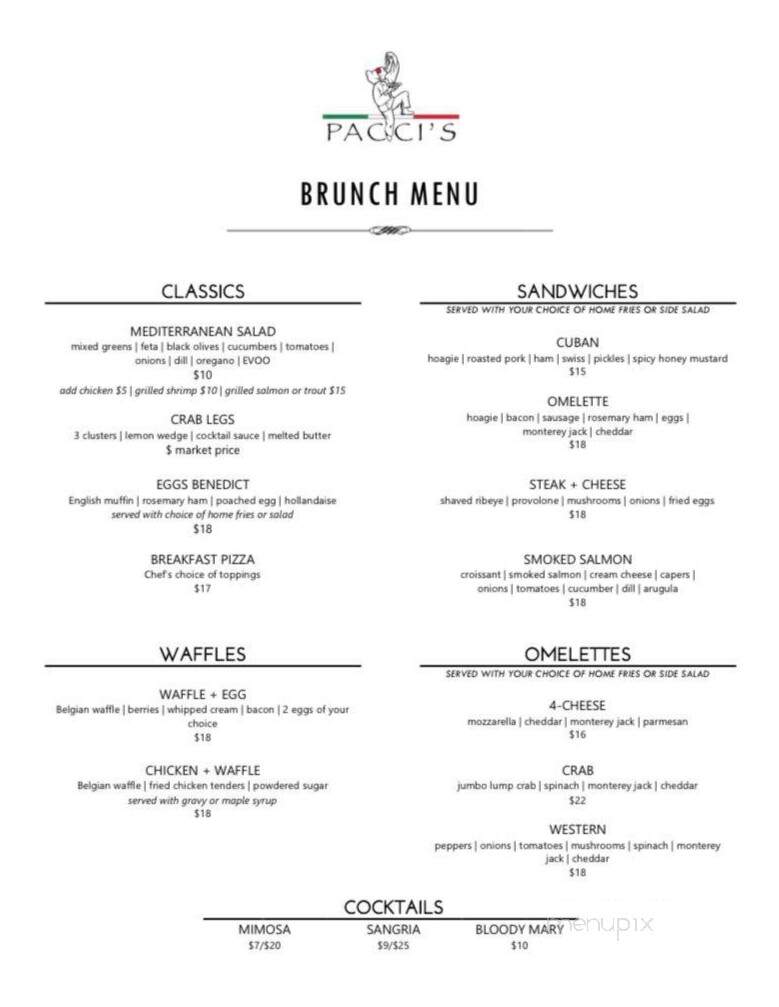 Pacci's Trattoria - Silver Spring, MD menu_pic
