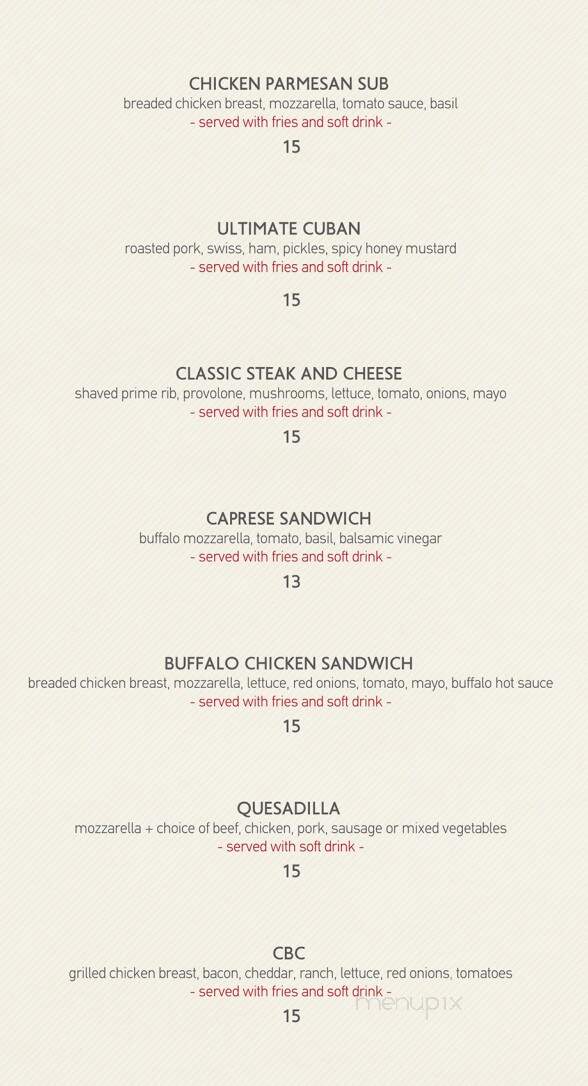 Pacci's Trattoria - Silver Spring, MD menu_pic