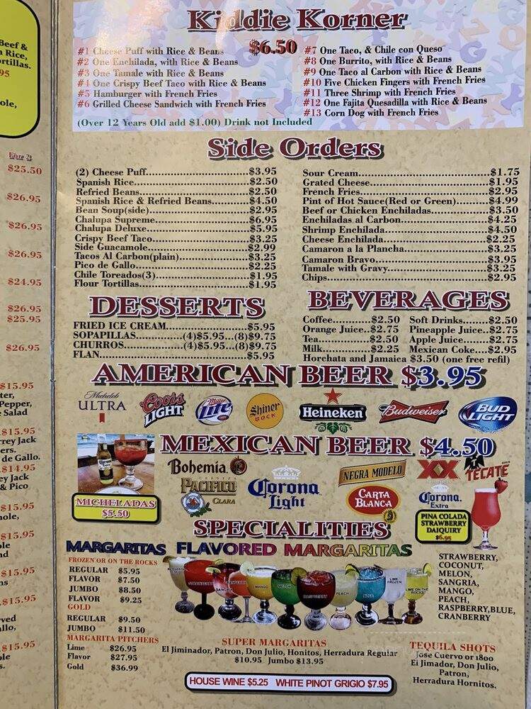 El Jimador Mexican Restaurant - Cypress, TX menu_pic