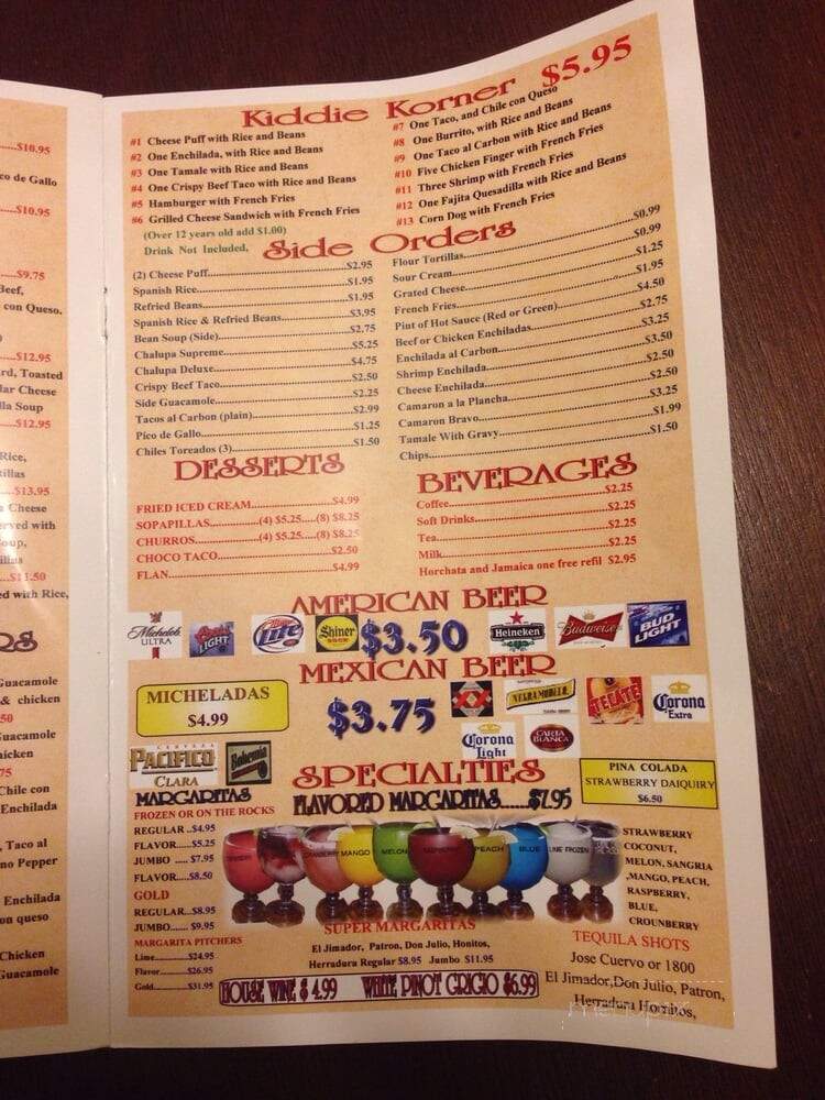 El Jimador Mexican Restaurant - Cypress, TX menu_pic