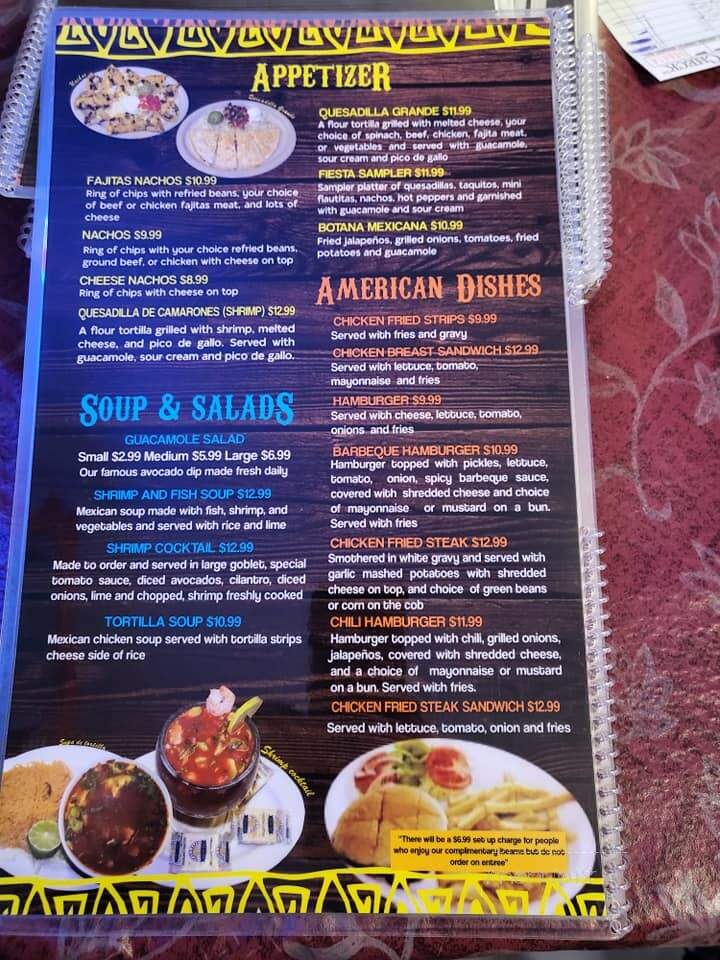 El Palmo Mexican Restaurant - Crescent, OK menu_pic