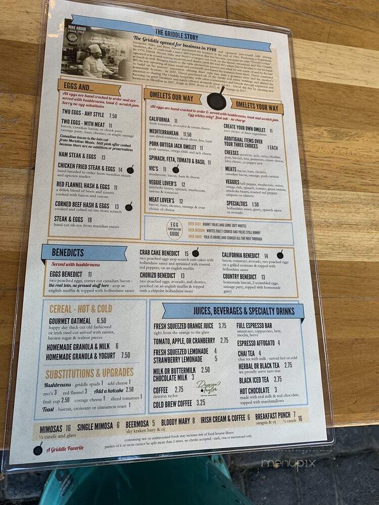 The Griddle - Boise, ID menu_pic