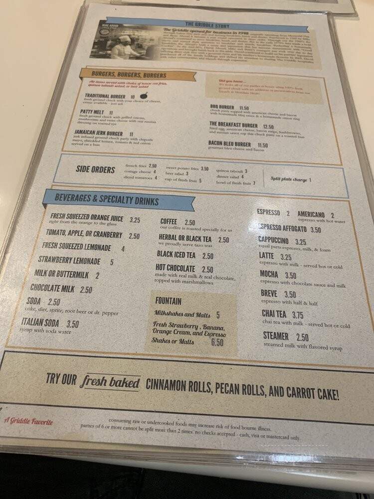 The Griddle - Boise, ID menu_pic