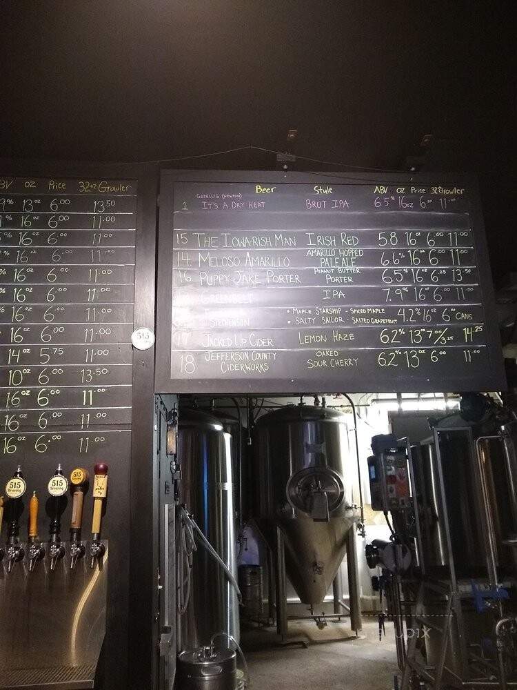 515 Brewing Company - Clive, IA menu_pic