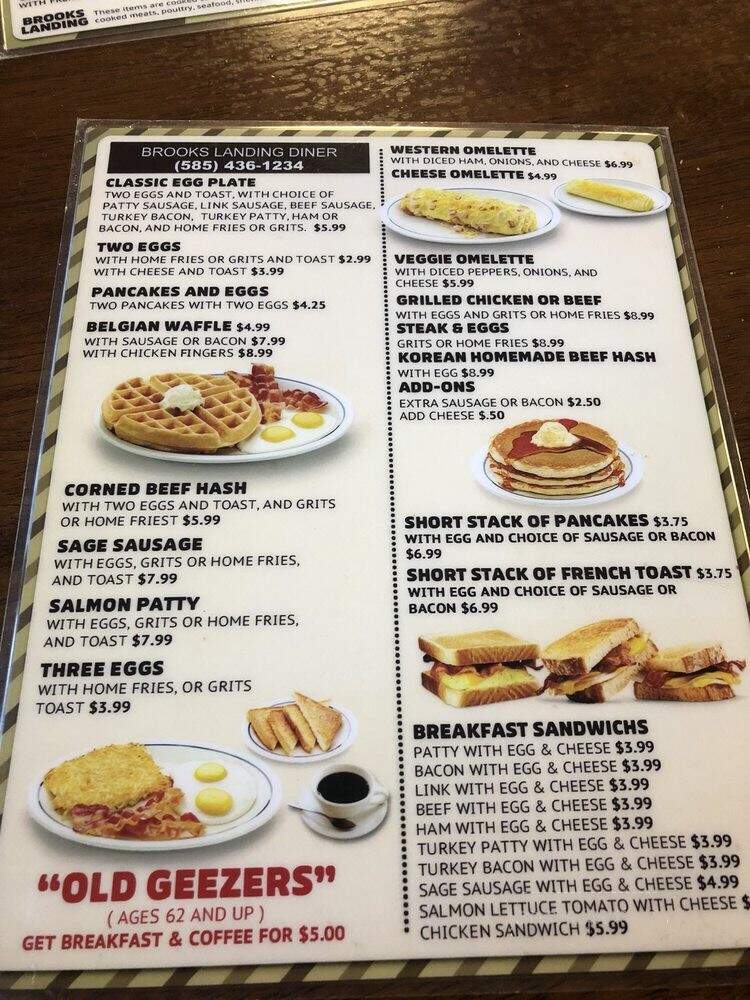 Brooks Landing Diner - Rochester, NY menu_pic