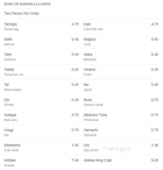 China Sky - Norridgewock, ME menu_pic