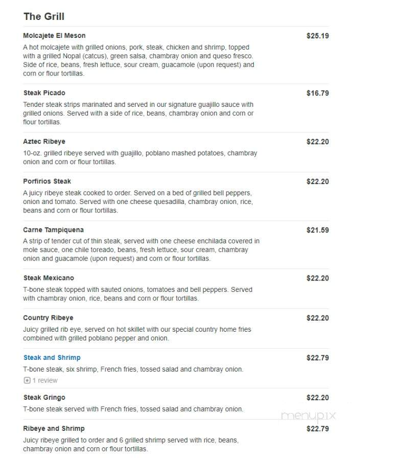 El Meson - Lebanon, IN menu_pic