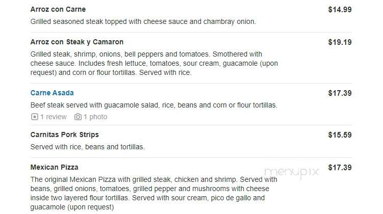 El Meson - Lebanon, IN menu_pic