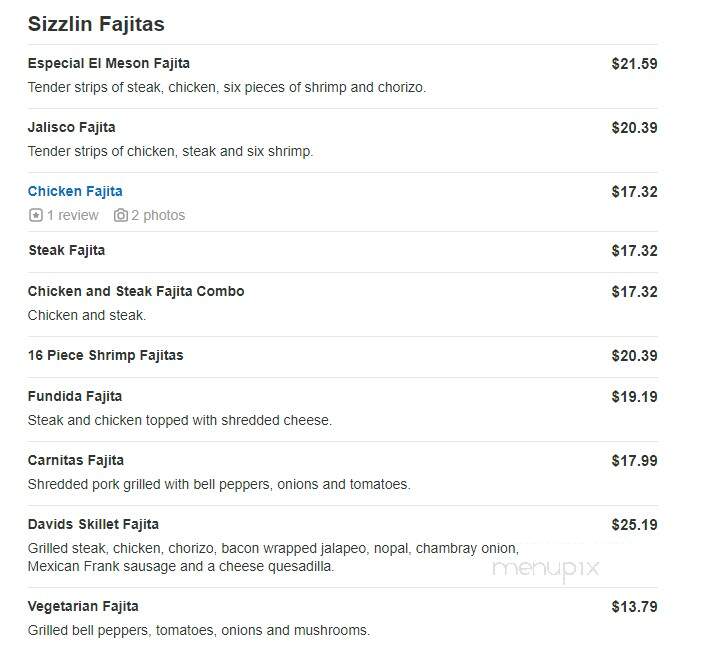 El Meson - Lebanon, IN menu_pic