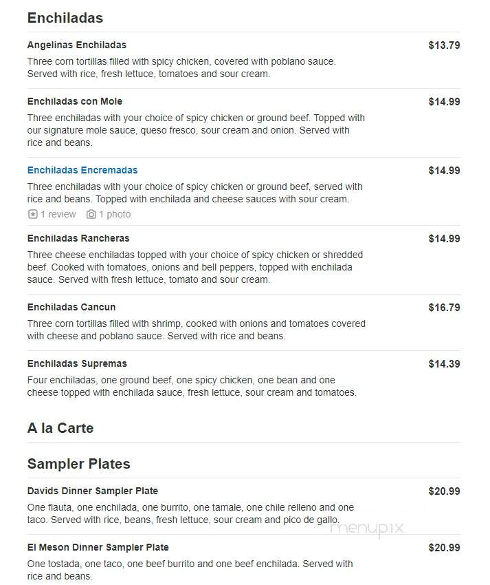 El Meson - Lebanon, IN menu_pic