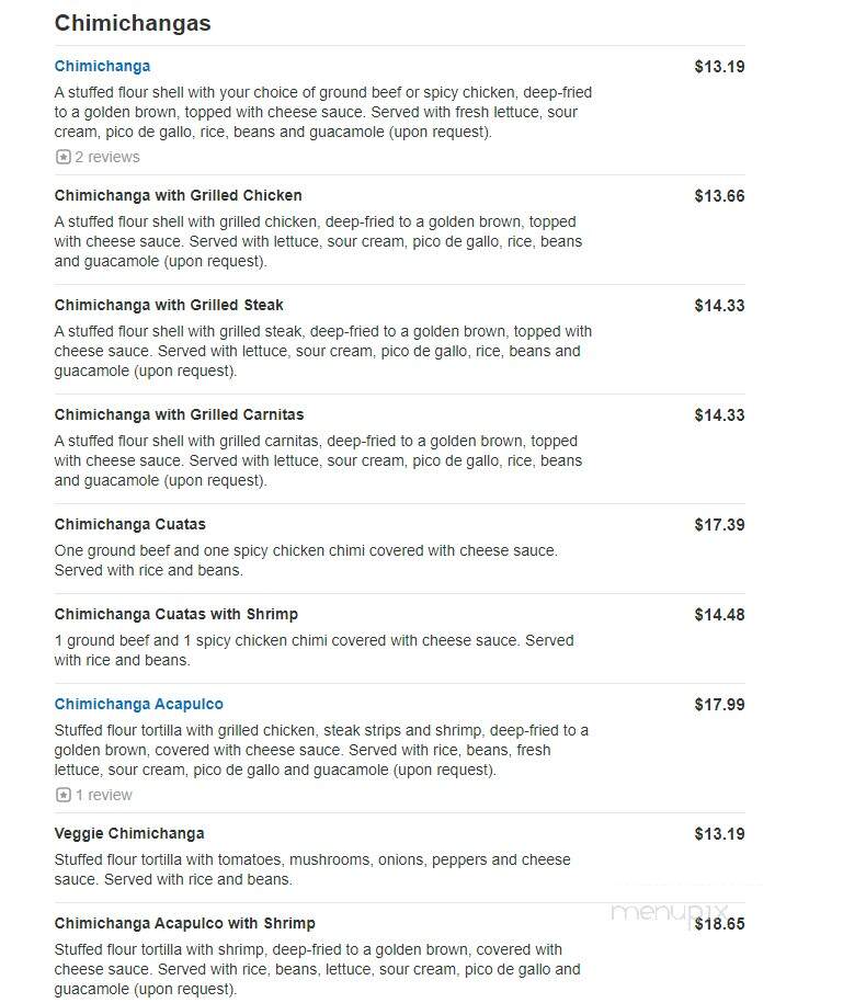 El Meson - Lebanon, IN menu_pic