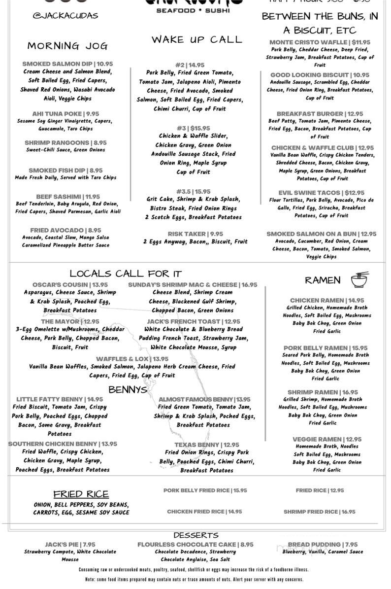 Jackacudas Seafood & Sushi - Destin, FL menu_pic
