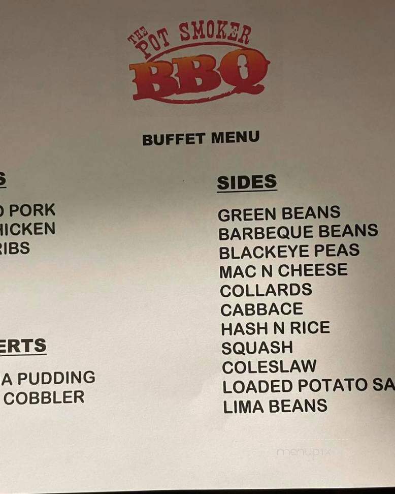 The Pot Smoker BBQ - North Augusta, SC menu_pic