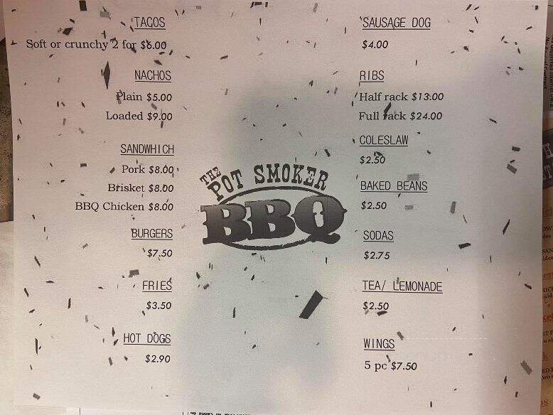 The Pot Smoker BBQ - North Augusta, SC menu_pic