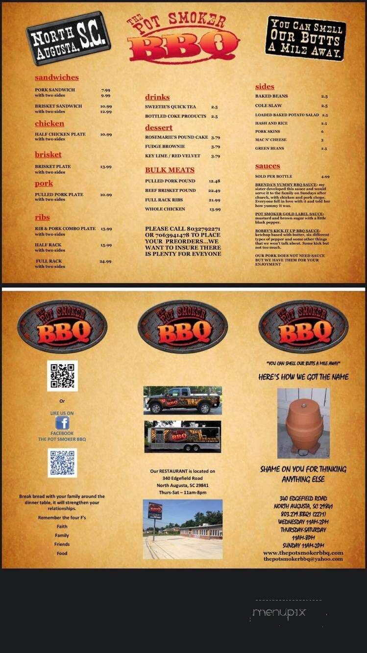 The Pot Smoker BBQ - North Augusta, SC menu_pic
