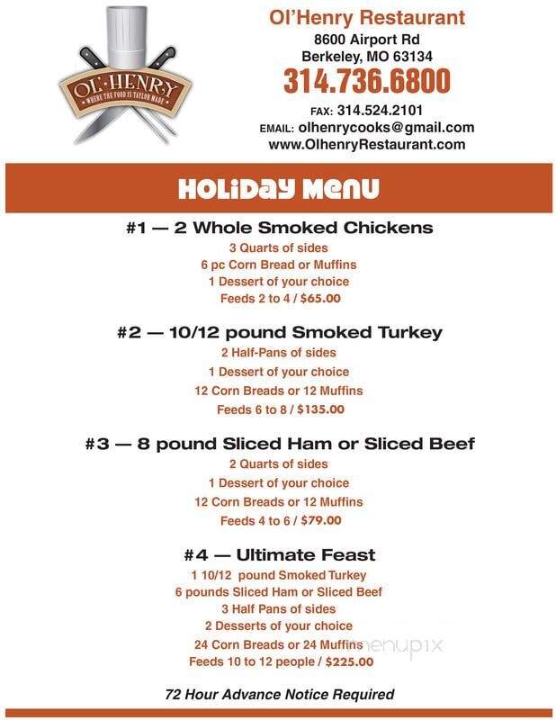 Ol'Henry's - Berkeley, MO menu_pic