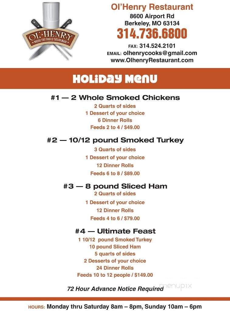 Ol'Henry's - Berkeley, MO menu_pic