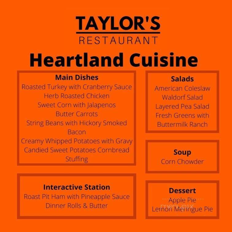 Taylor's Dining Room - Stillwater, OK menu_pic