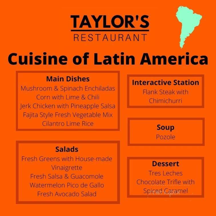 Taylor's Dining Room - Stillwater, OK menu_pic